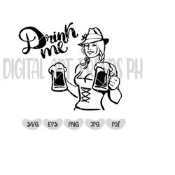 Drink Me SVG | Beer SVG | Octoberfest SVG | Beer T-Shirt Decal Sticker Graphics | Cricut Printable Clip Art Vector Digit
