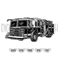 Fire Truck SVG | Fire Engine SVG | First Responder Svg | Fire Truck Clipart | Fire Truck Files for Cricut | Cut Files Fo
