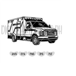 Ambulance Clipart Svg File || Rescue Svg || Rescue Truck Svg || Emergency vehicle Svg || Medical Vehicle Svg || Ambulanc