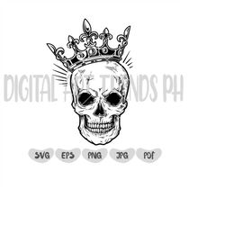 King Skull Svg, Crown Skull Svg, King Svg, Skull King Clipart, Skull Svg, Skull Skeleton, Skull Clipart, Skull King Svg