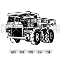 Mining Dump Truck SVG | Dump Truck SVG | Dump Truck Clipart | Dump Truck Stencil | Heavy Equipment| Trucker Driver Dad S