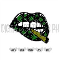 Smoking lip svg || Weed svg || Marijuana svg || Smoking cannabis svg || Smoking weed svg