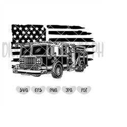 US Fire Truck SVG | Fire Engine SVG | First Responder Svg | Fire Truck Clipart | Fire Truck Files for Cricut | Cut Files
