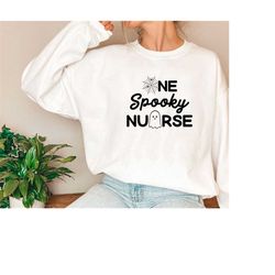 One Spooky Nurse Shirt, Halloween Nurse Shirt, Halloween Sweatshirt, Spooky Halloween Gift for Nurse, Cute Halloween Nur