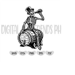 skeleton riding barrel svg, skeleton svg, skeleton drinking svg, skeleton drinking alcohol, skeleton png, jpg, pdf, eps,