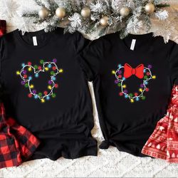 Disney Christmas Lights Shirts, Mickey Christmas Shirt, Minnie Christmas Shirt, Christmas Squad, Christmas Crew