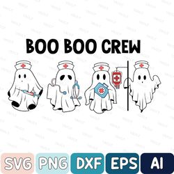 Boo Boo Crew Svg, Ghost Nurse Svg, Funny Nurse Svg, Cute Ghost Svg, Halloween Svg, Nursing Svg, Spooky Svg, Instant Down