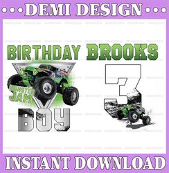 Personalized Name Age Monster Truck Birthday Png, Birthday Boy Monster Truck Png, This Is How I Roll Birthday Truck Png