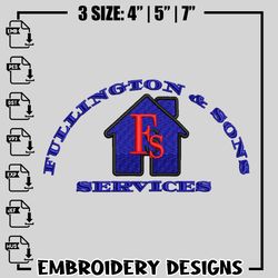 Fullington & sons services embroidery design, logo embroidery, logo design, Embroidery file, Instant download