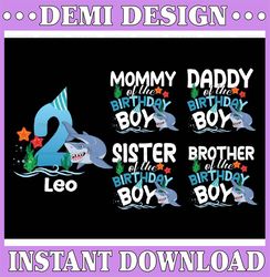 Personalized Family Shark Matching Birthday Boy Png, Shark Birthday Png, Birthday Family Shark Png, Digital Download