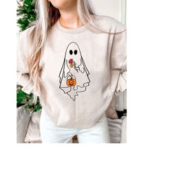 Ghost Halloween, Halloween Sweatshirt, Halloween Gift Hoodie, Halloween Ghost Crewneck Sweatshirt, Halloween Unisex T Sh