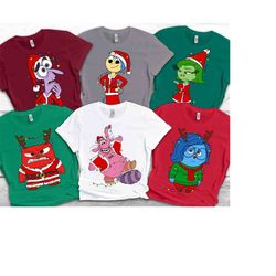 Disney Inside Out Characters Christmas Shirt, Santa Reindeer Christmas Lights Shirt, Disneyland Xmas Shirts, Joy, Anger,