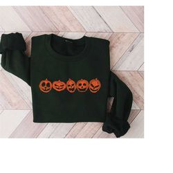 Pumpkin  Graphic sweatshirt, ,Cute pumpkin faces sweater, sweater for Halloween, Gifts for her, holiday apparel