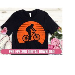 Design PNG SvG EPS Mountain Bike Adventure Sun Down Printing Sublimation Tshirt PNG Digital File Download