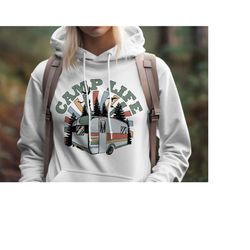 Camp Life | Retro Camping | Gift for Her | Gift for Him | Hoodie Sweatshirt T-Shirt