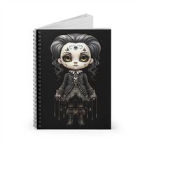 Boo Girl Gothic Antique Halloween Spiral Notebook | Creepy Cryptid Notebook