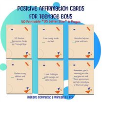 50 Positive Affirmation Cards for Teenage Boys | Gift for Boys | Positivity and Self-Love | Self-Discovery | Optimism an