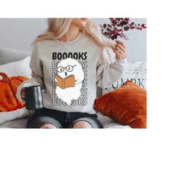 Ghost Books sweatshirt, Booooks sweatshirt, funny Halloween sweater, Halloween gift for Teacher, Librarian Gift, Ghost B