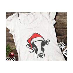 christmas cow svg,christmas heifer svg, cow with christmas hat svg, cow with santa hat svg,christmas cow svg file,farm s
