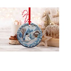3D Snowman Christmas Ornaments 4 | png file | 3D Christmas Sublimation Ornaments Graphic Clipart | Instant Digital Downl
