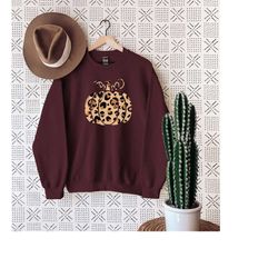 Skull leopard pumpkin sweatshirt, leopard  pumpkin sweater, skull pumpkin sweatshirt, Halloween sweater, leopard pumpkin