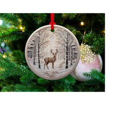 3d Deer 5 | Ceramic Christmas Ornament | Housewarming Gift | New Home Gift | Christmas Tree Decoration | Gift For Mom |