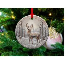 3d Deer 6 | Ceramic Christmas Ornament | Housewarming Gift | New Home Gift | Christmas Tree Decoration | Gift For Mom |