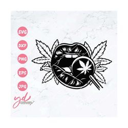 Sexy Lips Biting Weed Candy Svg | Weed Svg | Sexy Lips Svg | High as the Moon | Weed Joint Marijuana Cannabis Svg | Smok