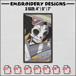 Brook frame embroidery design, One piece embroidery, Anime design, Anime embroidery, Embroidery shirt, Digital download