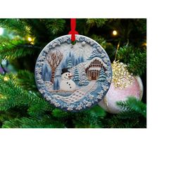3d Snowman 5 | Ceramic Christmas Ornament | Housewarming Gift | New Home Gift | Christmas Tree Decoration | Gift For Mom