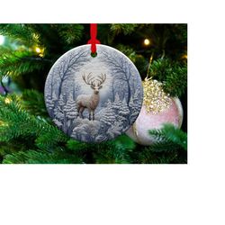 3d Deer 4 | Ceramic Christmas Ornament | Housewarming Gift | New Home Gift | Christmas Tree Decoration | Gift For Mom |