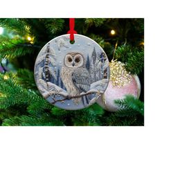 3d Owl 3 | Ceramic Christmas Ornament | Housewarming Gift | New Home Gift | Christmas Tree Decoration | Gift For Mom | H