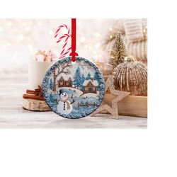 3D Snowman Christmas Ornaments 5 | png file | 3D Christmas Sublimation Ornaments Graphic Clipart | Instant Digital Downl