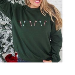 candy sweatshirt, cute holiday christmas sweatshirt, cute christmas sweatshirt for gift, holiday sweatshirt, candy can s