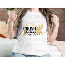 Crush breast cancer | Childhood Cancer Awareness Graphic Clipart | svg png dxf eps jpg | Instant Digital Download
