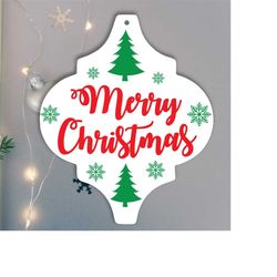 Merry Christmas | Christmas Arabesque Tile Ornament | svg png jpg | Lowes Ornament Graphic Clipart | Instant Download |