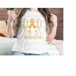 Childhood Cancer Dad Of A Warrior | Childhood Cancer Awareness Graphic Clipart | svg png dxf eps jpg | Instant Digital D