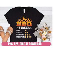 Funny BBQ Timer Design Png Eps Printing Sublimation Tshirt Digital File Download