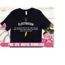 Electrician Job Occupation Design Png Ai Design Printing T-shirt Sublimation Digital File Download