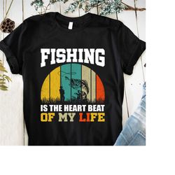 Design PNG SvG EPS Fishing Is The Heart Beat Of My Life  Printing Sublimation Tshirt PNG Digital File Download