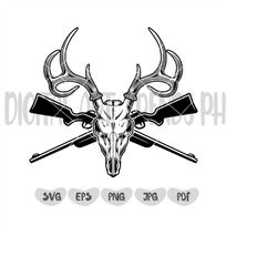 Deer Skull svg File | Deer Svg | Deer Skull Clipart | Deer antler Skull Svg | Deer Skull Cut Files | Deer Hunting svg |