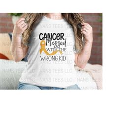 Cancer messed with the wrong kid | Childhood Cancer Awareness Graphic Clipart | svg png dxf eps jpg | Instant Digital Do