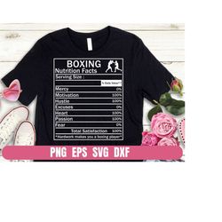 Design Png Eps Svg Dxf Funny Boxing Nutrition Facts Printing Sublimation Tshirt PNG Digital File Download
