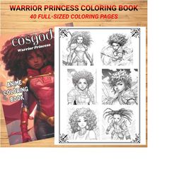 Cosgod Warrior Princess Anime Coloring Book: Coloring Book for All Ages | Warrior Princess | Gift for Her | Paperback Co