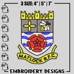 Matlock Rugby Club embroidery design, logo embroidery, logo design, Embroidery file, logo shirt, Instant download.