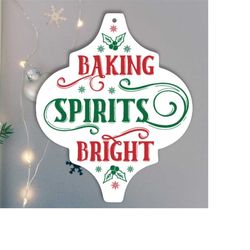 Baking Sprits Bright | Christmas Arabesque Tile Ornament | svg png dxf eps jpg | Lowes Ornament Graphic Clipart | Instan