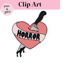 I heart Horror  Clipart png jpeg file