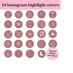 Mystical dusty pink Instagram Highlights,Witchy Highlight Covers, Mystic highlight Icon, spooky Story Highlight Covers,