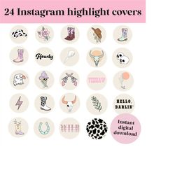 Western / pastel Instagram Highlights, cowboy  Highlight Covers / icons