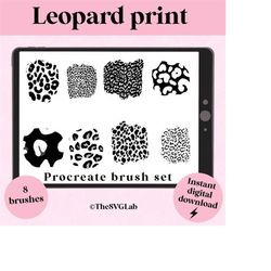 Leopard print Procreate brush set big cat pattern bundle